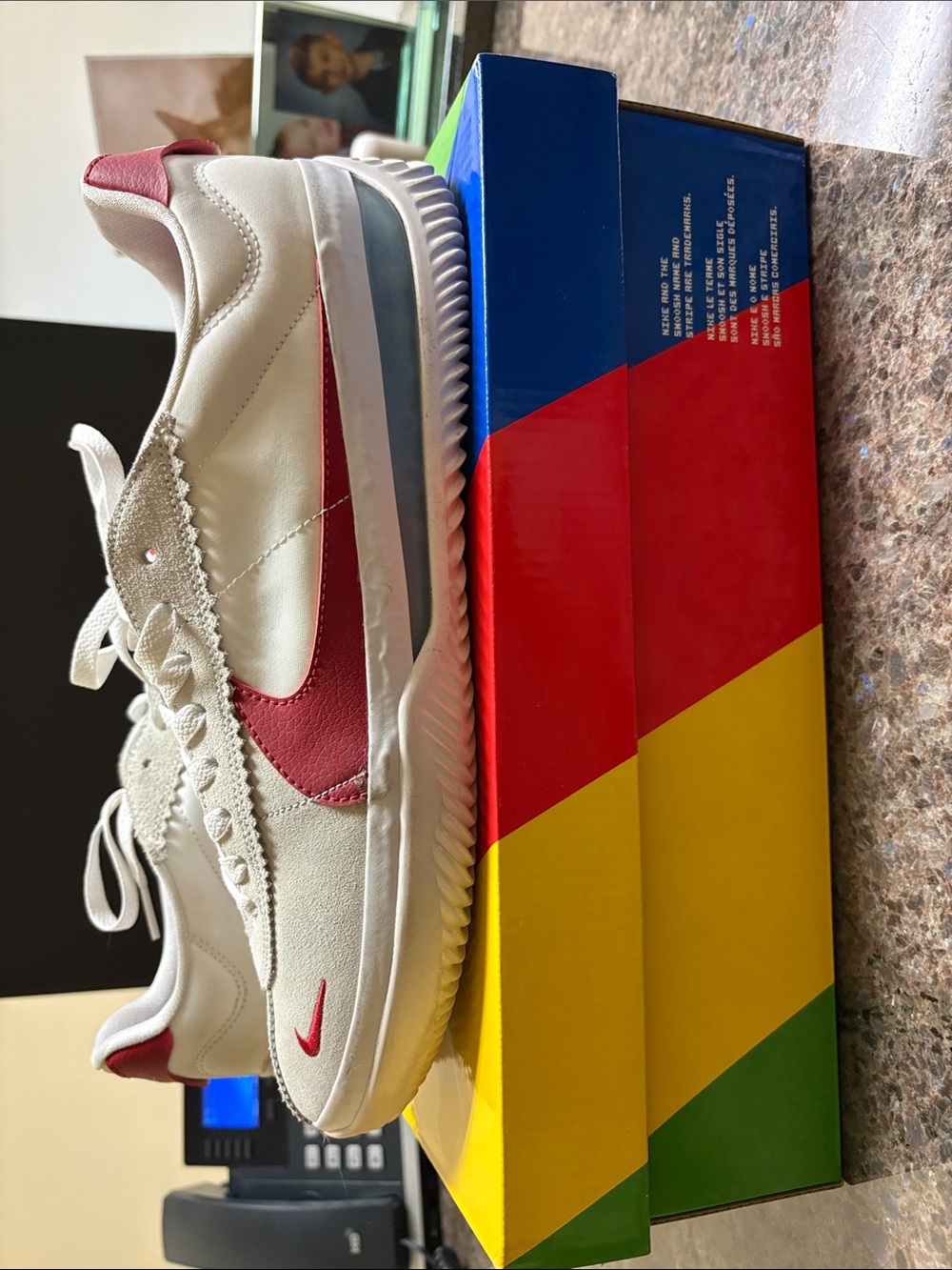 Nike Kids White and Red Sneakers